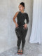 Threaded Single Sleeve Skinny Jumpsuit CH-HR24045