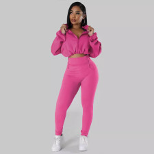 Hooded Loose Long Sleeve Top Skinny Pants Sport Set SFY-502