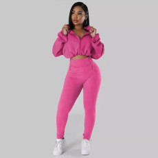Hooded Loose Long Sleeve Top Skinny Pants Sport Set SFY-502