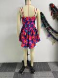 Printed Halter Waist Mini Dress NY-10817