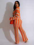 Sexy Hollow Out Sweater Knit Two Piece Pants Set CH-24040
