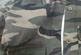 Camouflage Print Irregular Skirt Two Piece Set QXTF-82055