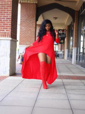 Casual Solid Color Long Sleeve Maxi Dress OM-1799
