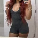 Solid Color V Neck Tight Sport Romper GYZY-8910