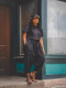 Shirt Neck Tops And Wide Leg Pants 2 Piece Set HMS-5582