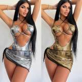 Sexy Bandage Bodysuit And Skirt Two Piece Swimsuit DYSC-DY23A685YYB060913