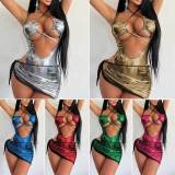 Sexy Bandage Bodysuit And Skirt Two Piece Swimsuit DYSC-DY23A685YYB060913