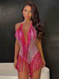Sexy Sequin Tasse  Backless One Piece Swimsuit DYSC-DY23A1056YYB110413