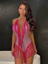Sexy Sequin Tasse  Backless One Piece Swimsuit DYSC-DY23A1056YYB110413