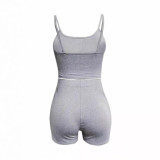Casual Print Sling Tank Tops Two Piece Shorts Set GXJL-H0001