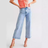 Fashion Zipper Loose Wide Leg Jeans GKNF-TSXF-2466