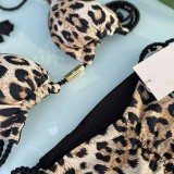 Leopard Print Bra Pads Skinny Tie Bikini Swimsuit DYSC-DY24A1561YYB052113
