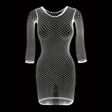 Mesh O Neck Sexy Nightgown Erotic Mesh Dress GYDE-401