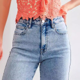 Fashion Zipper Loose Wide Leg Jeans GKNF-TSXF-2466
