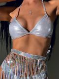 Sexy Lace Up Bikinis+Tassel Skirt 3 Piece Swimsuit DYSC-DY22A80YYB072613