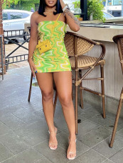 Print Slim Tube Tops Mini Dress GYZY-8912