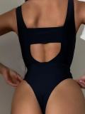 Sexy Tie Up Hollow Out One Piece Swimsuit DYSC-DY22A166YYB101013
