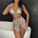 Sexy Hollow Out Tassel Skirt Bikinis Three Piece Swimsuit DYSC-DY23A1063YYB111413