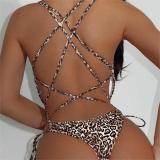 Print Bandage Backless One Piece Swimsuit DYSC-DY23A605YYB042613