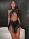 Sexy Tassel Patchwork Halter One Piece Swimsuit DYSC-DY23A1055YYB110413