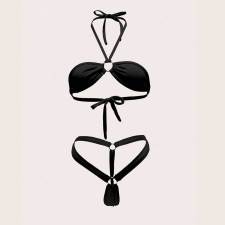 Sexy Solid Color Tie Up Swimsuit 2 Piece Set DYSC-DY23A894YYB091213