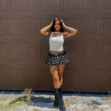 Plaid With Bottomed Pod Pant Skirt ASL-GL6737