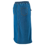 Plus Size Denim Single Breasted Long Half-body Skirt GDAM-218609