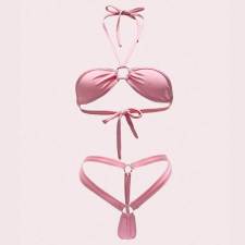 Sexy Solid Color Tie Up Swimsuit 2 Piece Set DYSC-DY23A894YYB091213