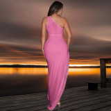 Hot Drill Tassel Slash Shoulder Maxi Dress CYA-CY901291