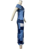 One Shoulder Print Sleeveless Maxi Dress OD-8692