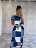 One Shoulder Print Sleeveless Maxi Dress OD-8692