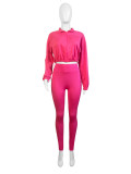 Zipper Waist Drop Shoulder Sleeve Two Piece Suit CH-24047