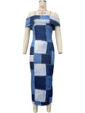 One Shoulder Print Sleeveless Maxi Dress OD-8692