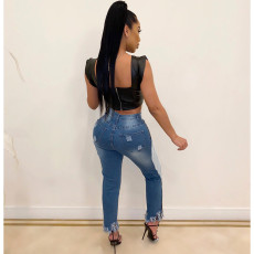 Holes Tassel Washed Jeans ME-378