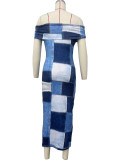 One Shoulder Print Sleeveless Maxi Dress OD-8692