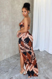 Wrap Floral Print High Split Long Dress OD-8705