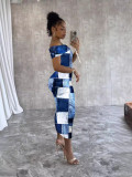 One Shoulder Print Sleeveless Maxi Dress OD-8692