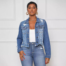 Lapel Long Sleeve Denim Jackets GQDH-2331
