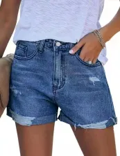 Casual Holes Denim Short XCFF-601