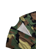 V Neck Camouflage Print Sleeveless Midi Dress LSD-2145