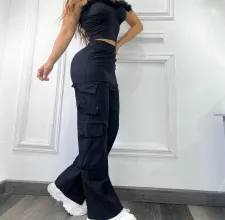Fashion Multi-pockets Solid Color Pants GYSF-8368