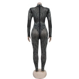 Hot Drill Fashion Long Sleeve Jumpsuit BY-6958
