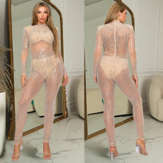 Hot Drill Fashion Long Sleeve Jumpsuit BY-6958