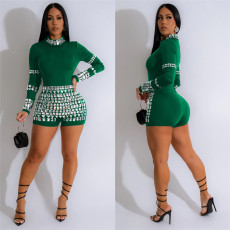 Long Sleeve Hot Drill Fashion Slim Romper BY-6995