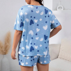 Plus Size Print Loose Short Loungewear Pajama Suit GLSY-ZT0029