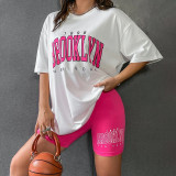 Loose Letter Print Casual Homewear Pajamas Suit GLSY-W0276