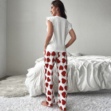 Casual T-shirt Printed Pants Loungewear Two Piece Set  GLSY-W0285