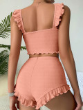 Sexy Fly Sleeve Camisole Shorts Pajama Set GLSY-ZT0011