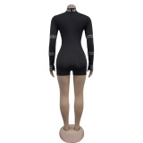 Long Sleeve Hot Drill Fashion Slim Romper BY-6995