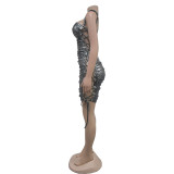 Solid Color Sexy Sleeveless Bandage Dress BY-6999